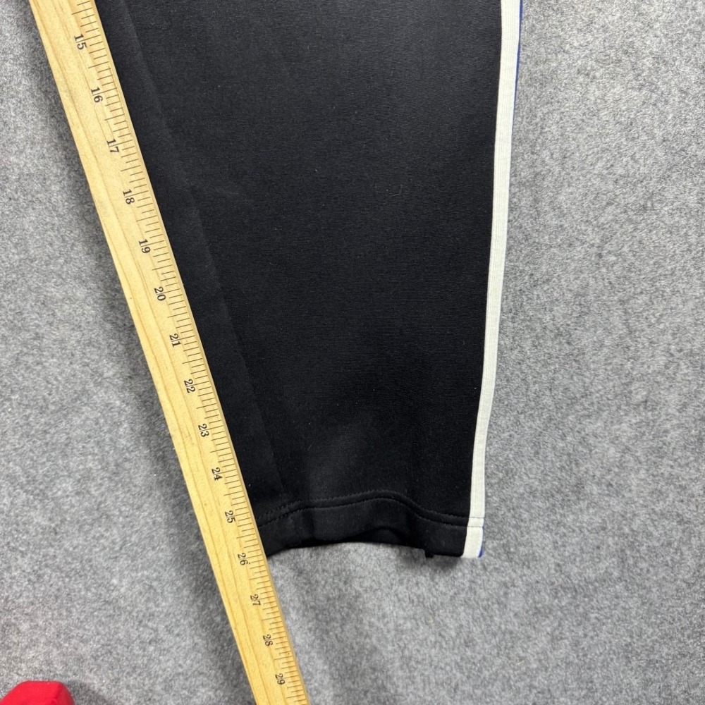 Adidas Mens Track Pants Black White Blue Stripe Ankle Zip Soccer Joggers M Y2K - Picture 8 of 10